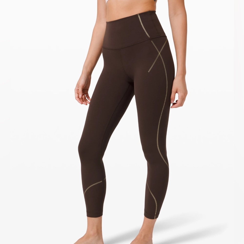 EUC Lululemon Align 25" Gold French Press Size 8
